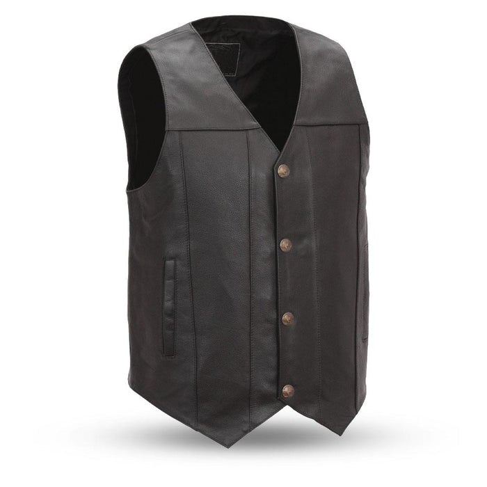 MOFFIT - Motorcycle Leather Vest Men's Vest Best Leather Ny S Black 