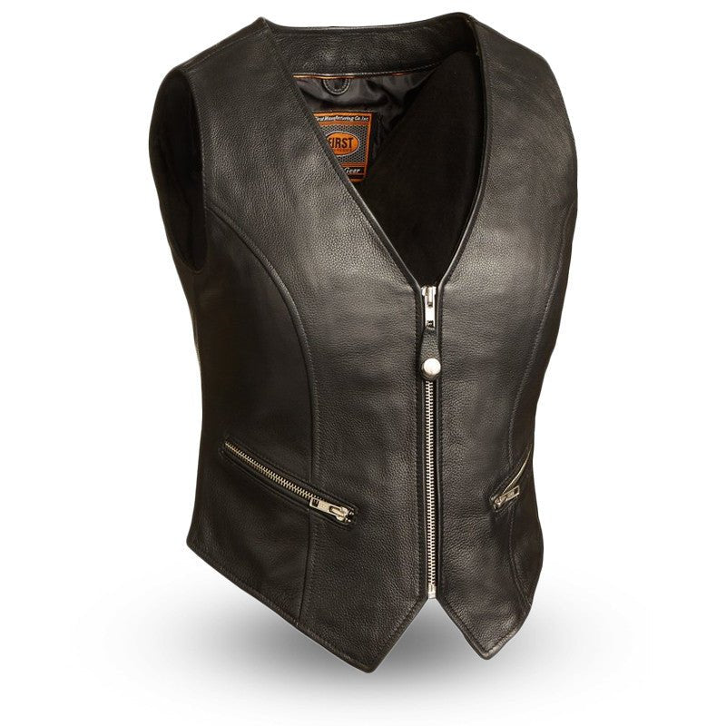 Maverick Women's Motorcycle Leather Vest Women's Leather Vest Best Leather NY Company