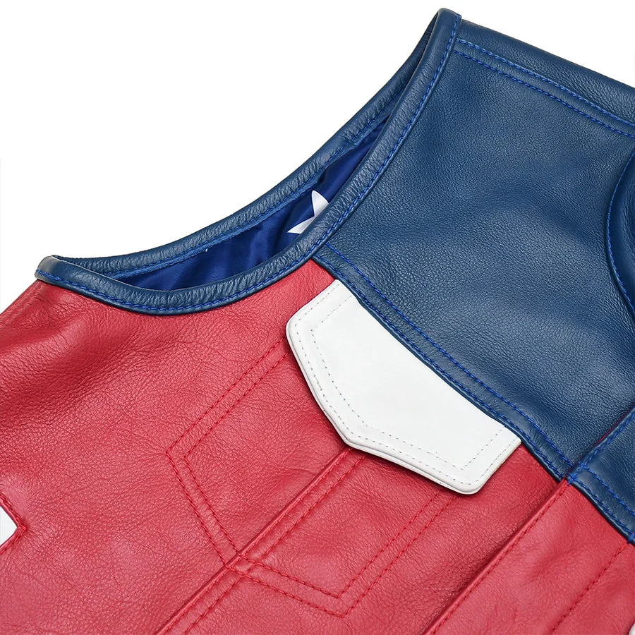 Patriot Rebel Men's Motorcycle Leather Vest Men's Leather Vest Vests