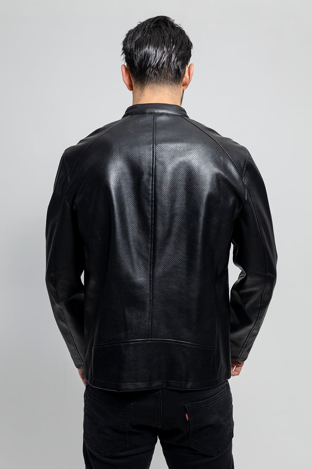 Oliver - Men's Vegan Faux/Perforated Leather Jacket Men's Vegan Jacket Best Leather Ny