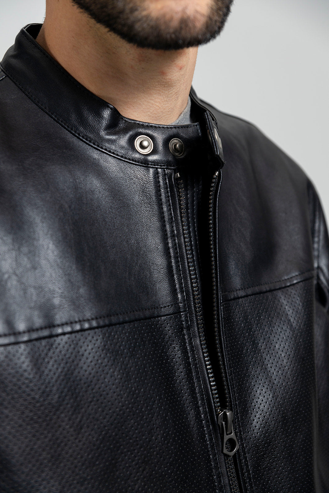 Oliver - Men's Vegan Faux/Perforated Leather Jacket Men's Vegan Jacket Best Leather Ny