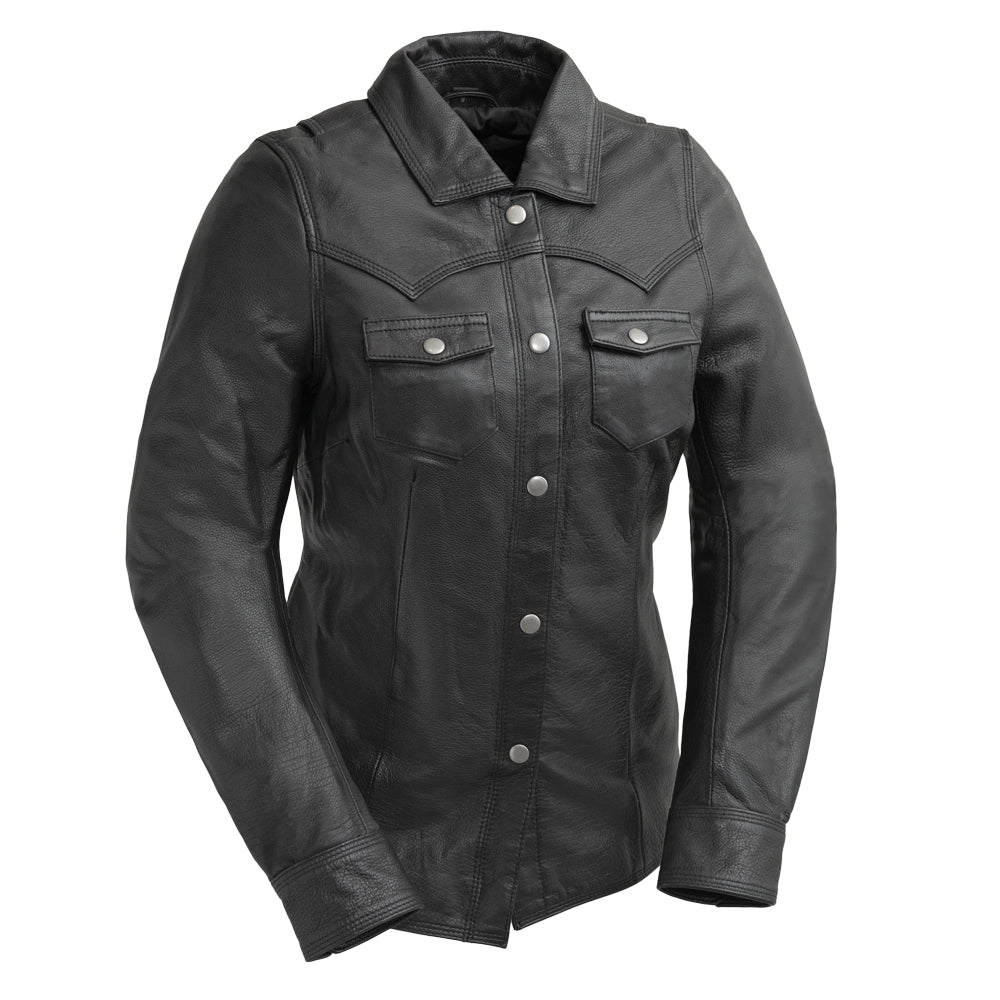 Zenith Women's Leather Motorcycle Shirt Women's Motorcycle Leather Jacket Best Leather NY Company XS