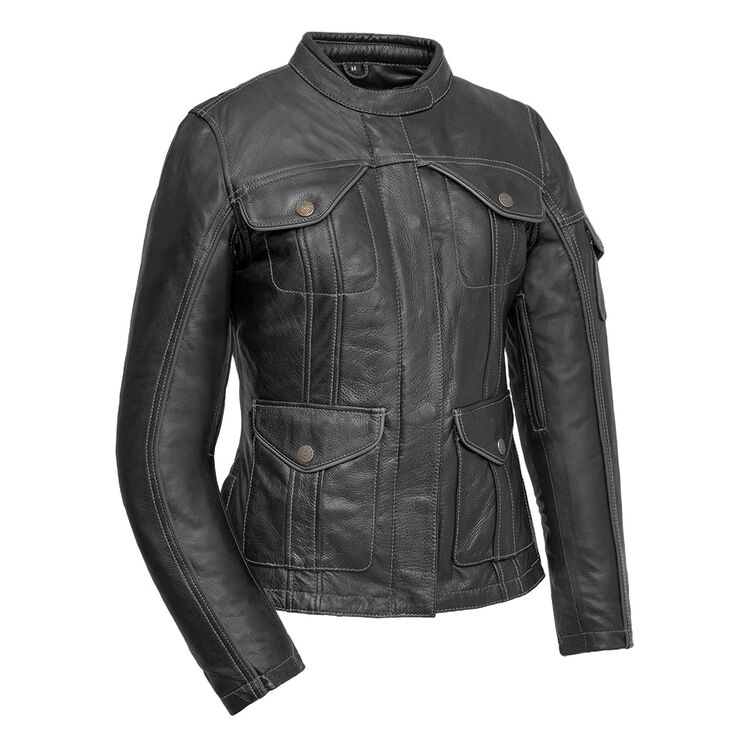 Scarlett - Women's Motorcycle Leather Jacket Women's Motorcycle Leather Jacket Best Leather NY Company Black XS