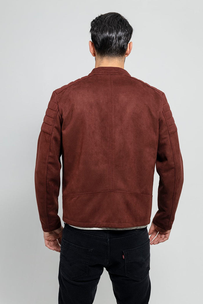 Payton - Men's Vegan Faux Suede Jacket (Maroon) Men's Vegan Jacket Best Leather Ny
