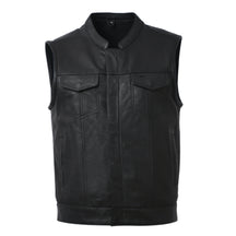 PLUNGE - Motorcycle Leather Vest Men's Vest Best Leather Ny Black S 