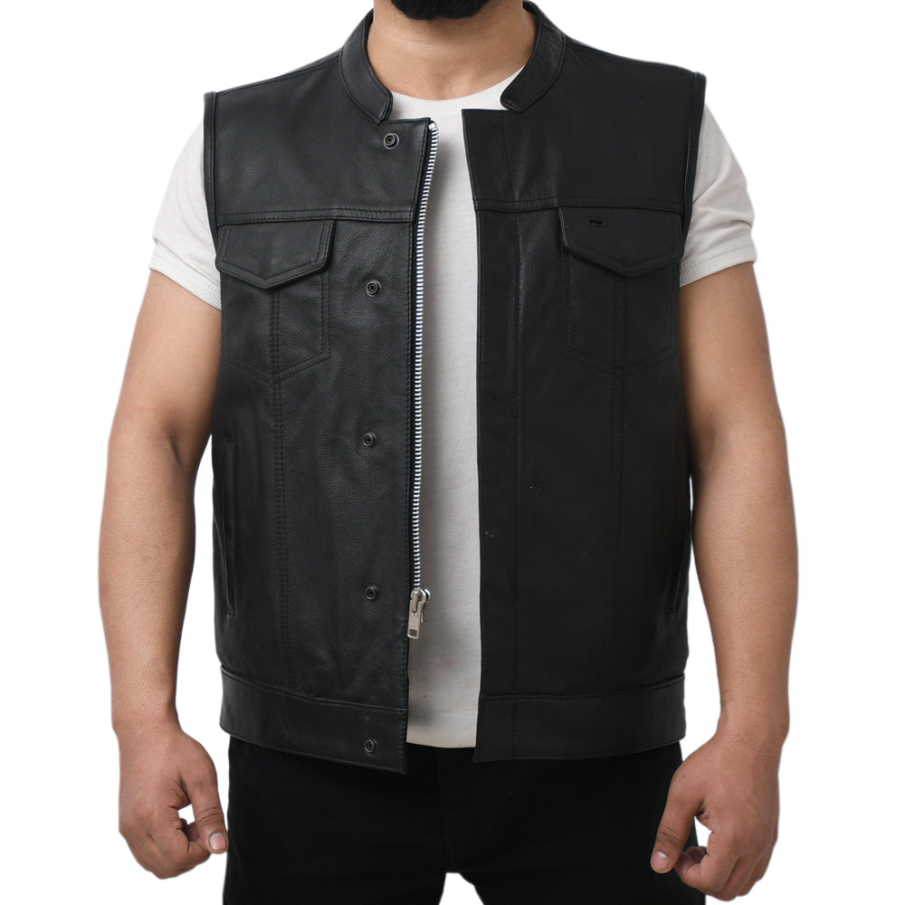 PLUNGE - Motorcycle Leather Vest Men's Vest Best Leather Ny   