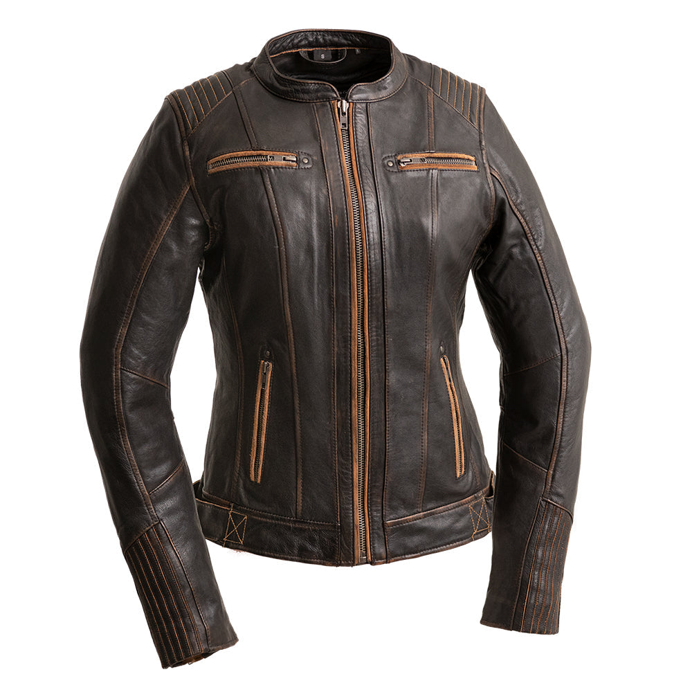PRANKSTER Motorcycle Leather Jacket Women's Motorcycle Leather Jacket Best Leather Ny XS