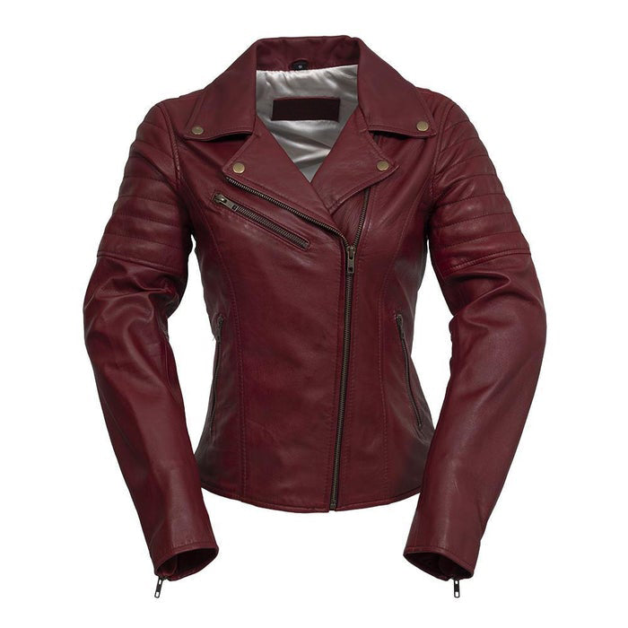 Princess - Women's Fashion Lambskin Leather Jacket (Oxblood) Jacket Best Leather Ny XS Oxblood 