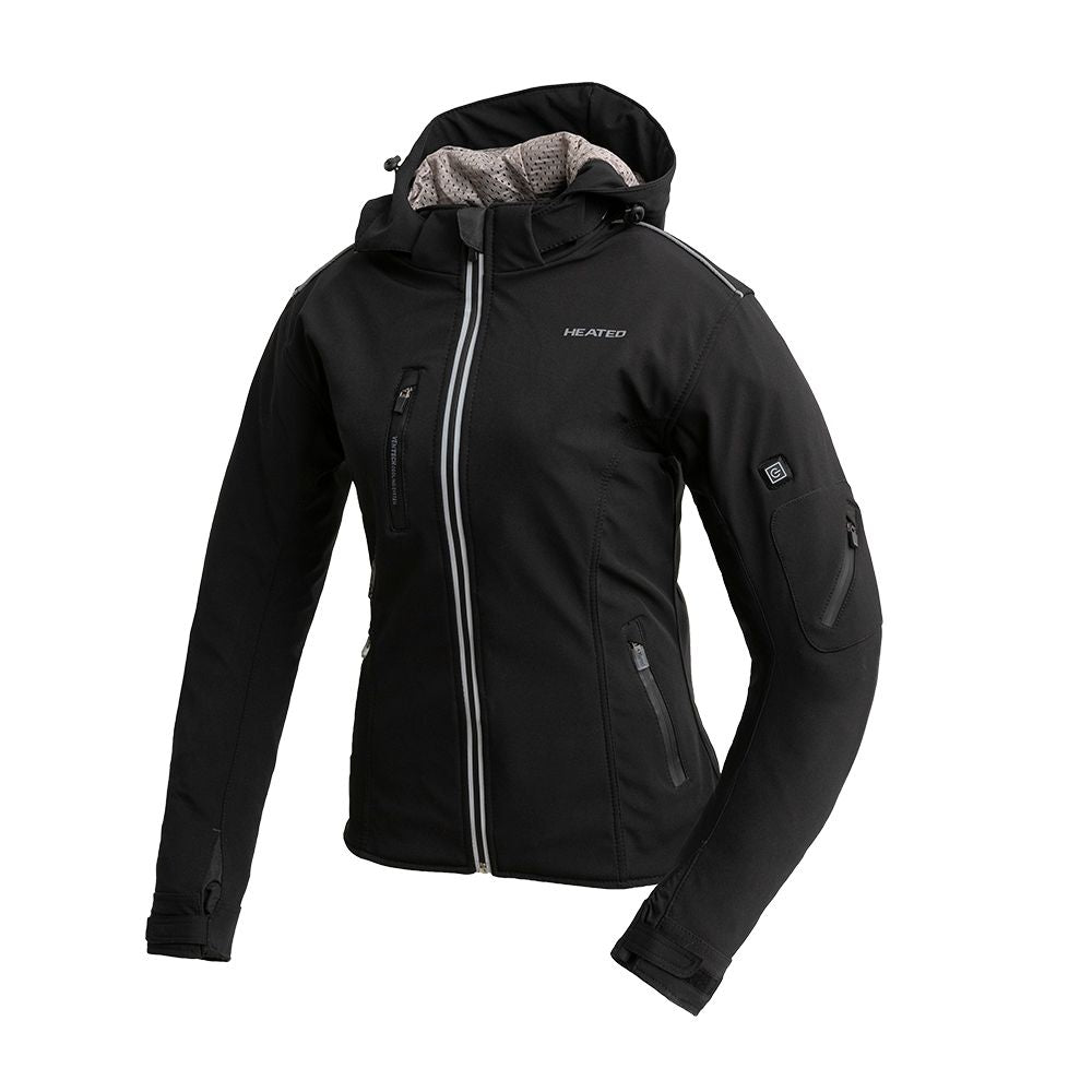 Qiaris Racer Breathable Heated Jacket with Armor Heated Textile Jacket Best Leather Ny L Black 