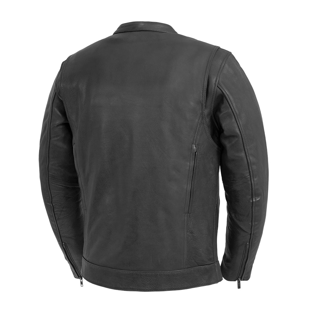 Hunter Men's Leather Motorcycle Jacket - Black Men's Motorcycle Jacket Best Leather Ny