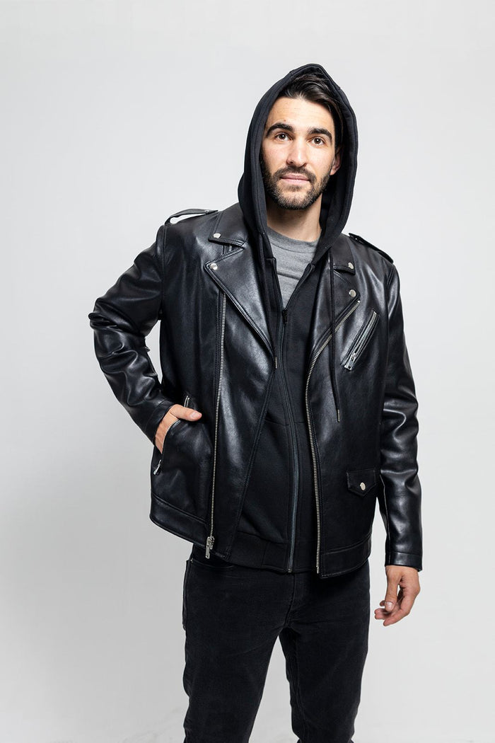 Ralph - Men's Vegan Faux Leather Jacket Jacket Best Leather Ny L Black 