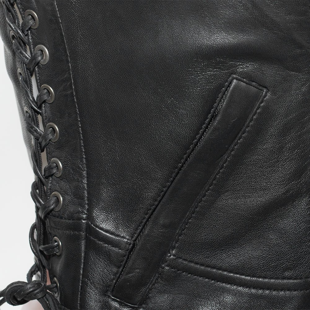 HAVENLY RACER Motor Style Leather Vest Women's Leather Vest Best Leather Ny