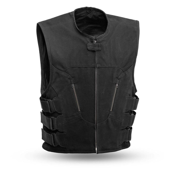 RAVI SWAT - Motorcycle Canvas Vest Men's Canvas Vests Best Leather Ny S  