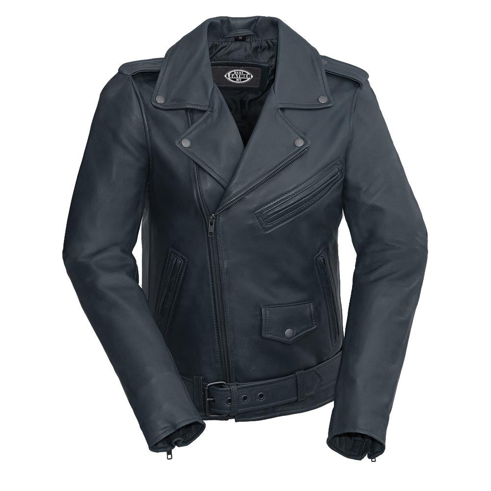 Rebel - Women's Fashion Lambskin Leather Jacket (Navy Blue) Women's Jacket Best Leather Ny XS  