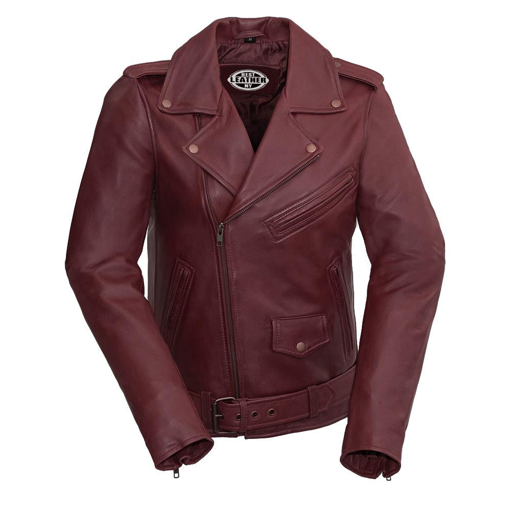 Rebel - Women's Fashion Lambskin Leather Jacket (Oxblood) Women's Jacket Best Leather Ny XS  