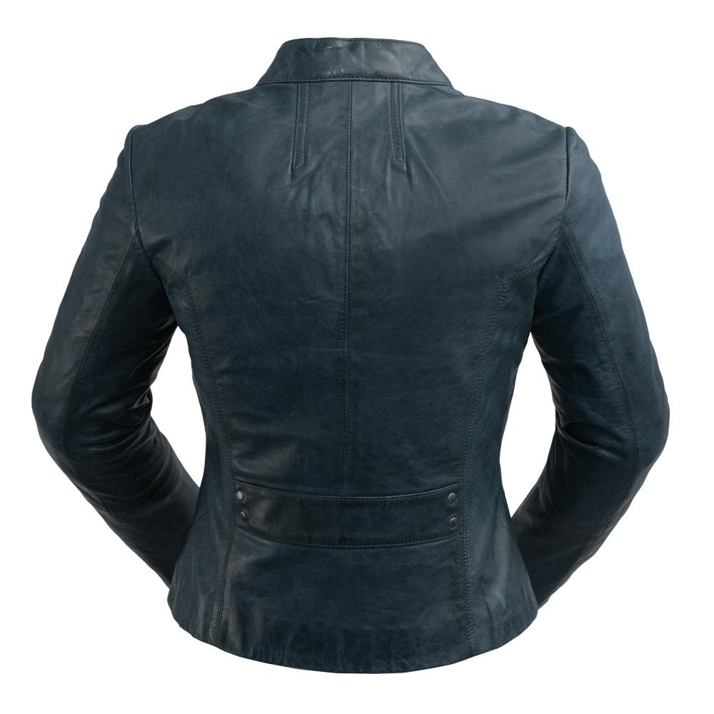 Rexie - Women's Fashion Leather Jacket (Navy Blue) Women's Jacket Best Leather Ny   