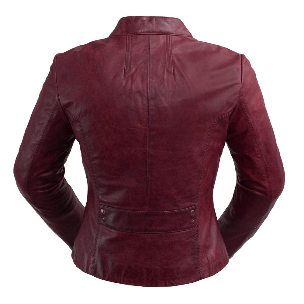 Rexie - Women's Fashion Leather Jacket (Sangria) Women's Jacket Best Leather Ny   