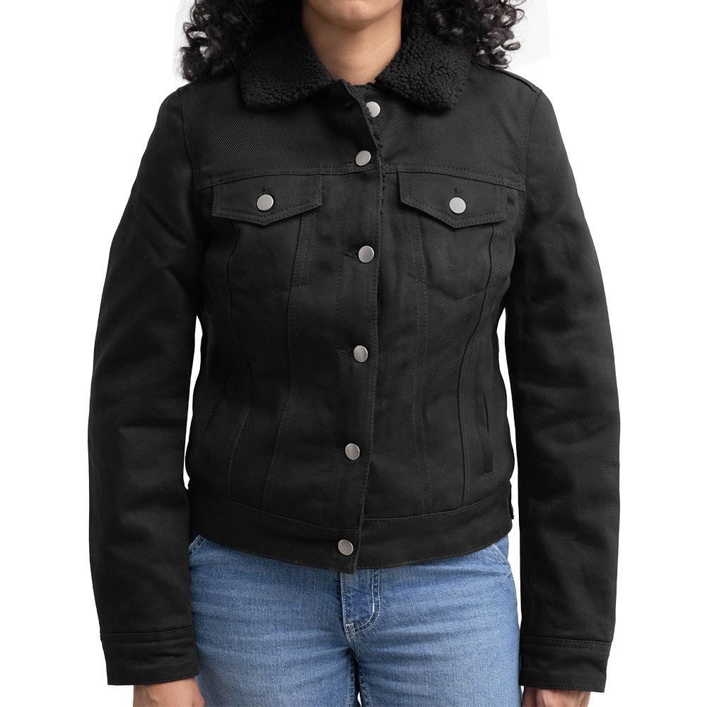 Samantha - Women's Faux Shearling Twill Jacket Jacket Best Leather Ny   