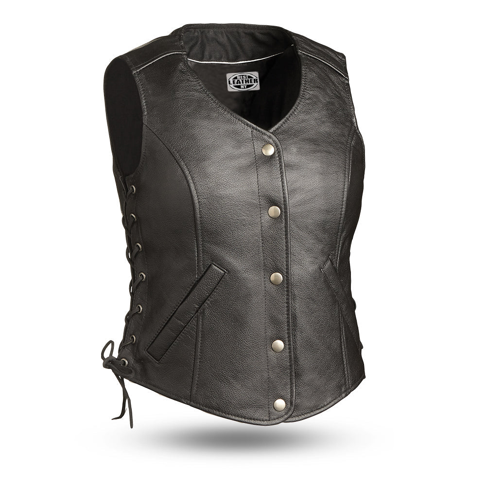 SPEEDY WOMEN Motorcycle Leather Vest Women's Leather Vest Best Leather Ny Standard XS