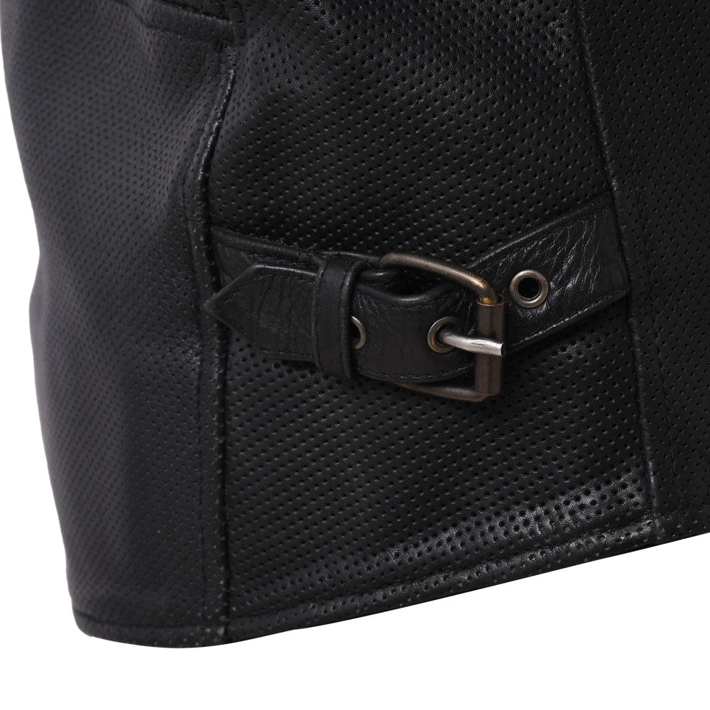 STAR Motorcycle Perforated Leather Jacket Men's Motorcycle Jacket Best Leather Ny