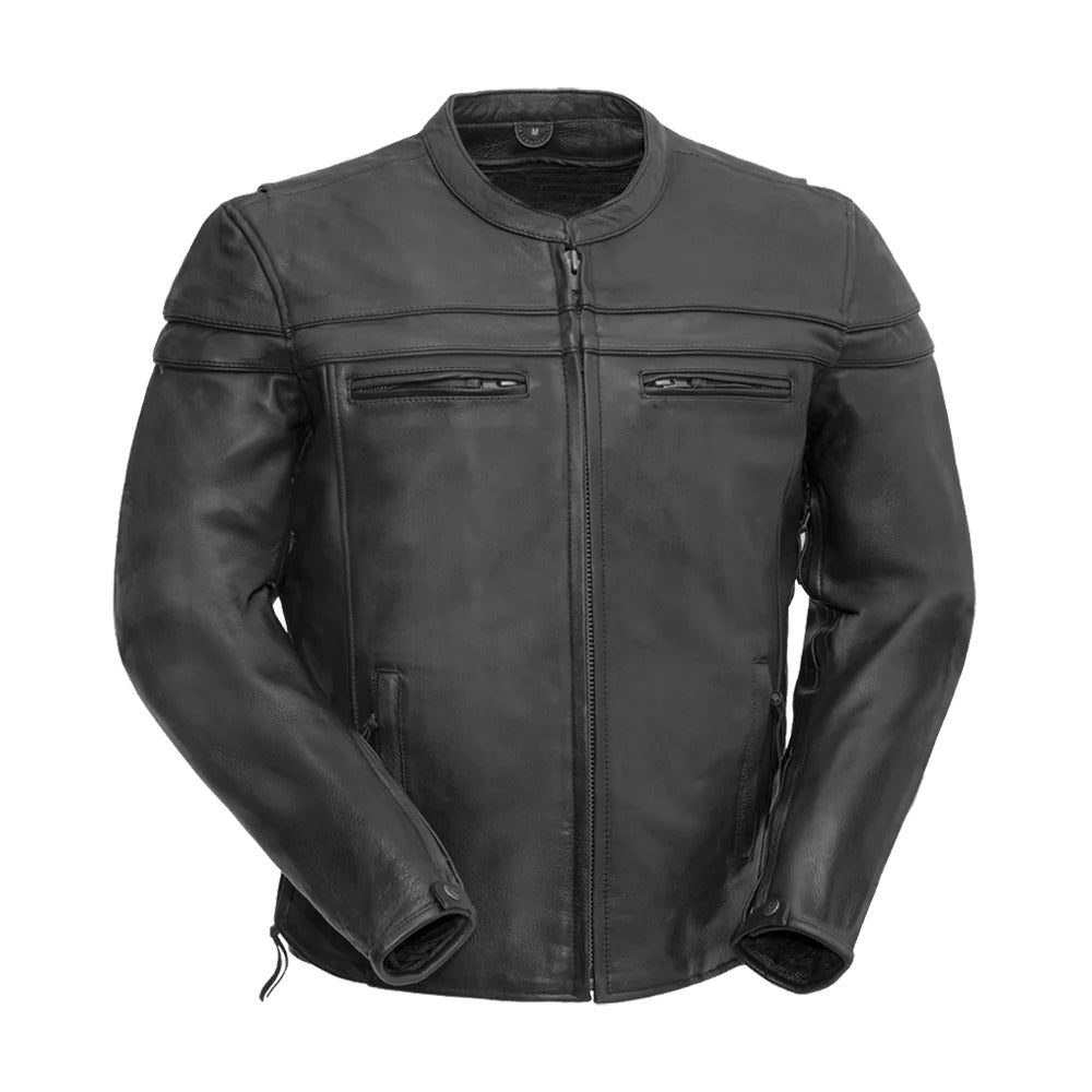 STROM Men's Leather Motorcycle Jacket Men's Motorcycle Jacket Best Leather Ny Standard Black S