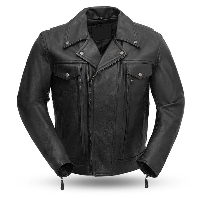 STRANGER Motorcycle Leather Jacket Men's Jacket Best Leather Ny Standard S Black