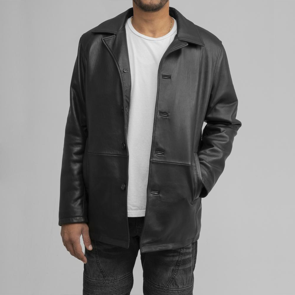 Strata - Men's Fashion Leather Jacket Jacket Best Leather Ny S Black 