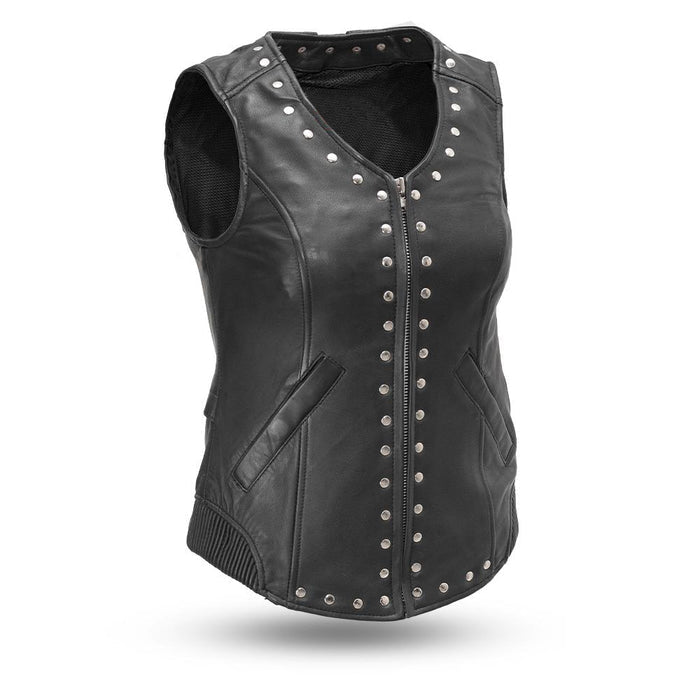 SWEET SUMMER Motorcycle Leather Vest Women's Leather Vest Best Leather Ny Black XS