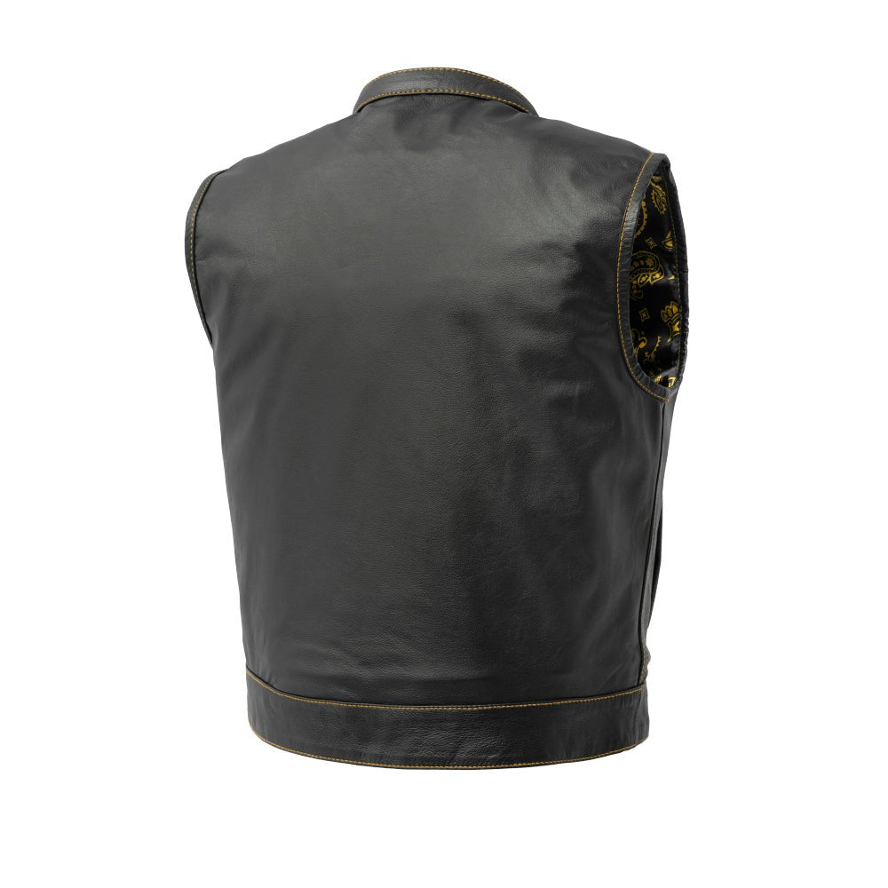 The Volt Men's Motorcycle Leather Vest, Multiple Color Options Men's Leather Vest Best Leather Ny