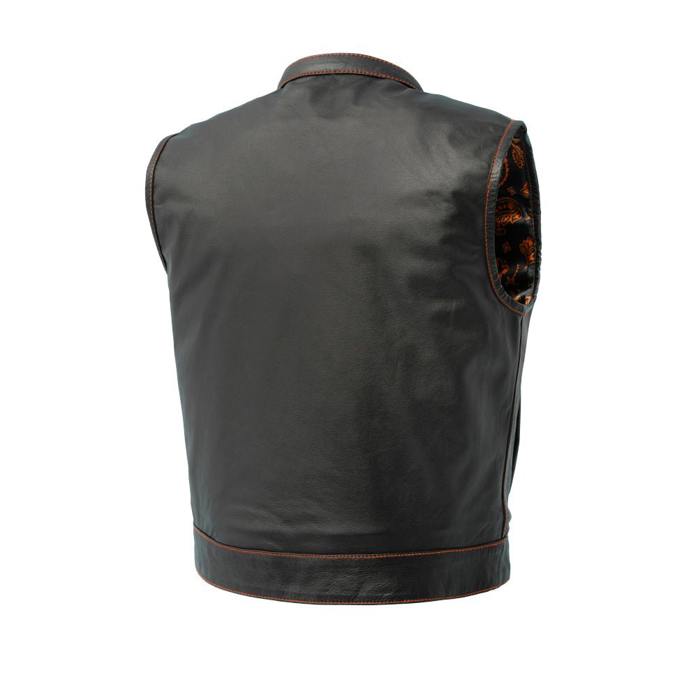 The Volt Men's Motorcycle Leather Vest, Multiple Color Options Men's Leather Vest Best Leather Ny