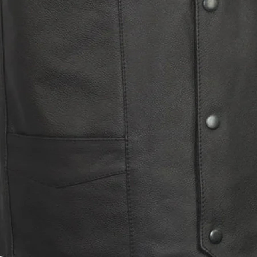 NATE - Motorcycle Leather Vest Men's Leather Vest Best Leather Ny