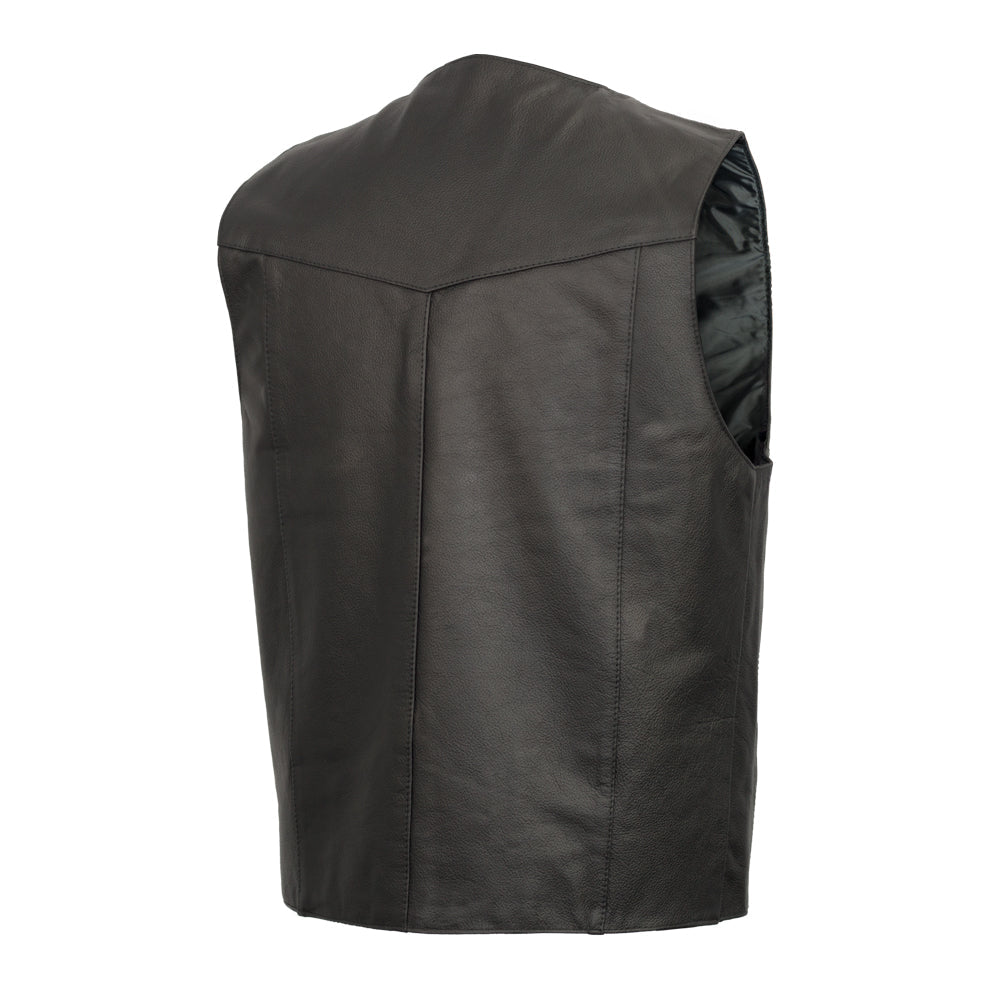 NATE - Motorcycle Leather Vest Men's Leather Vest Best Leather Ny
