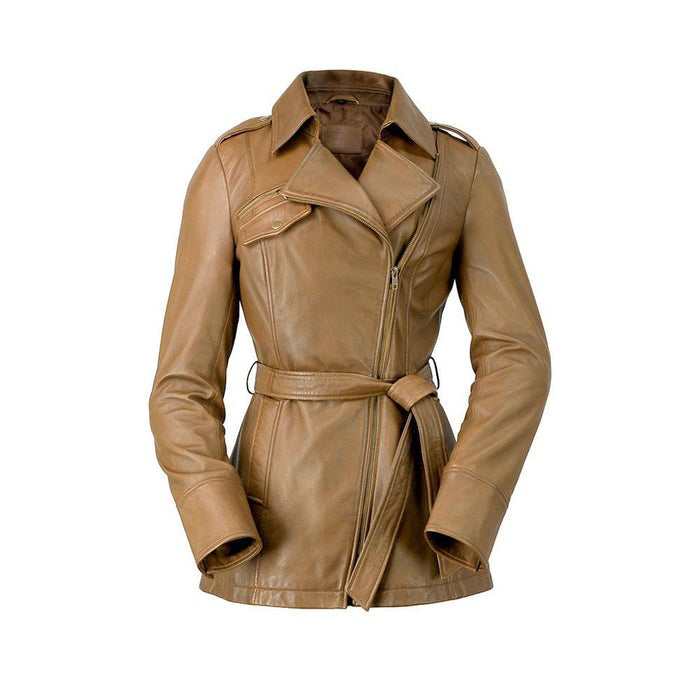 Traci - Women's Fashion Leather Coat (Camel) Women's Fashion Leather Jacket Best Leather Ny Camel XS