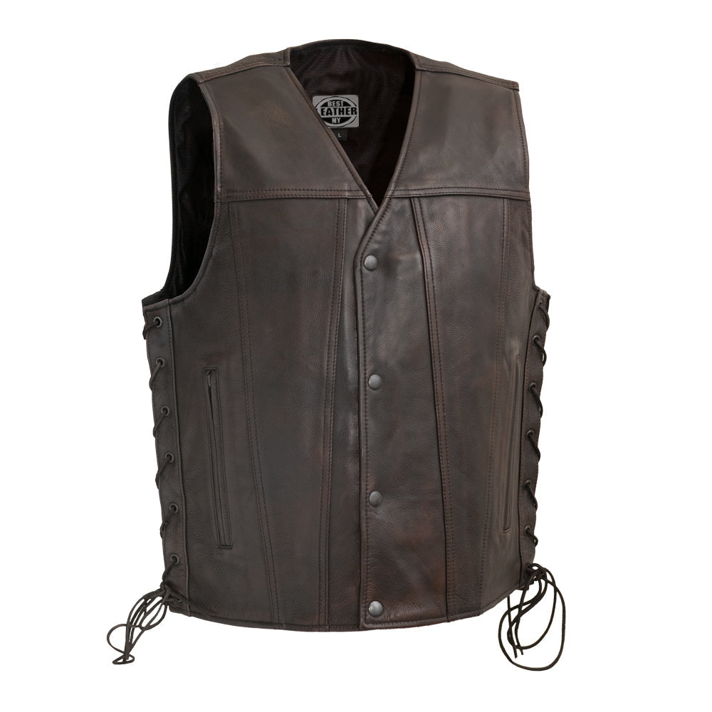 Turbn - Men's Motorcycle Leather Vest Men's Vest Best Leather Ny XS Copper Leather