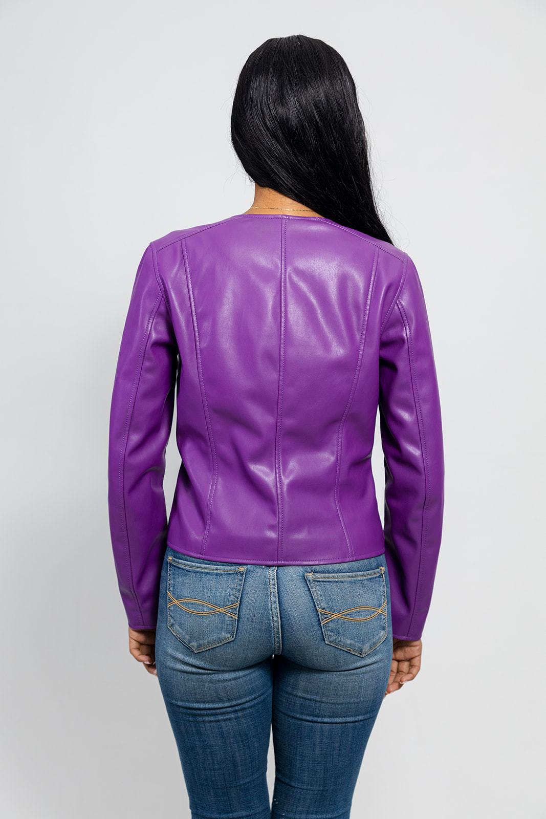 Violet - Women's Vegan Faux Leather Jacket Women's Vegan Jacket Best Leather Ny