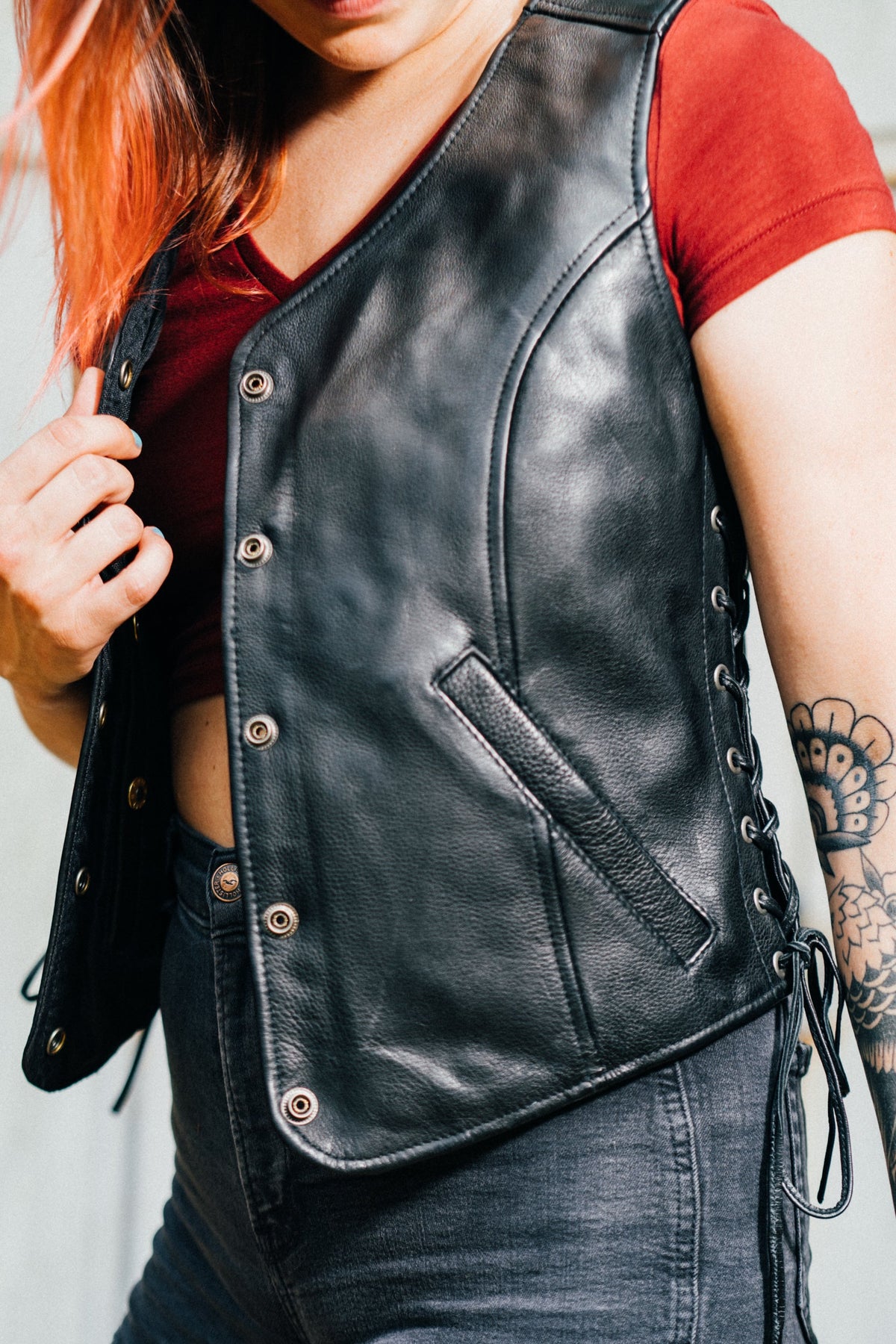SPEEDY WOMEN Motorcycle Leather Vest