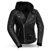 RACE UP Motorcycle Leather Jacket ( Removable Hood )