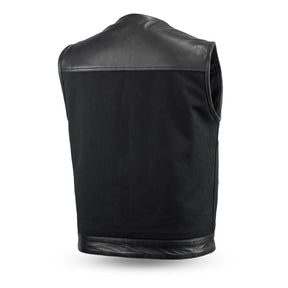 SKYFALL - Motorcycle Leather/Canvas Vest